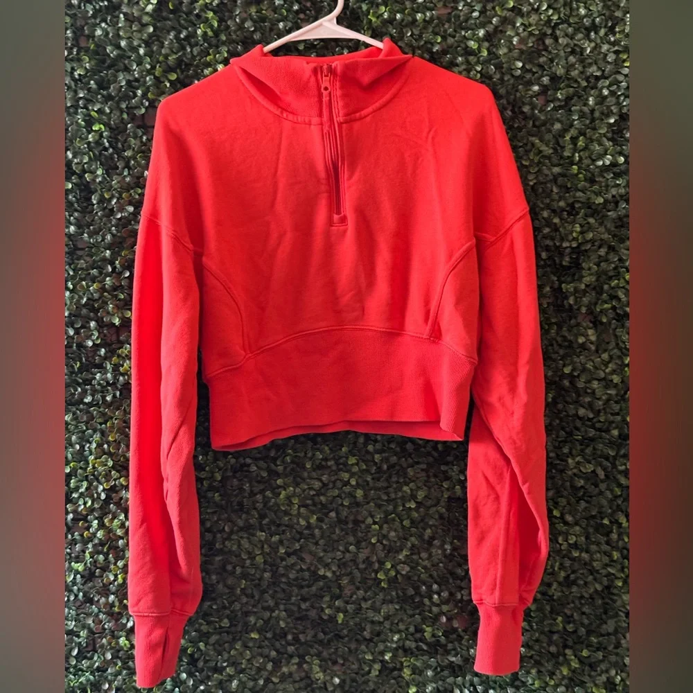 AERIE  Throw-Back Corset Cropped Quarter Zip PULLOVER/SWEATSHIRT - Picture 4 of 11
